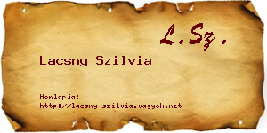 Lacsny Szilvia névjegykártya