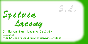 szilvia lacsny business card